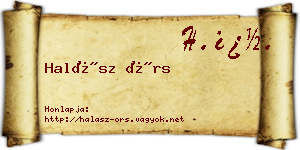 Halász Örs névjegykártya